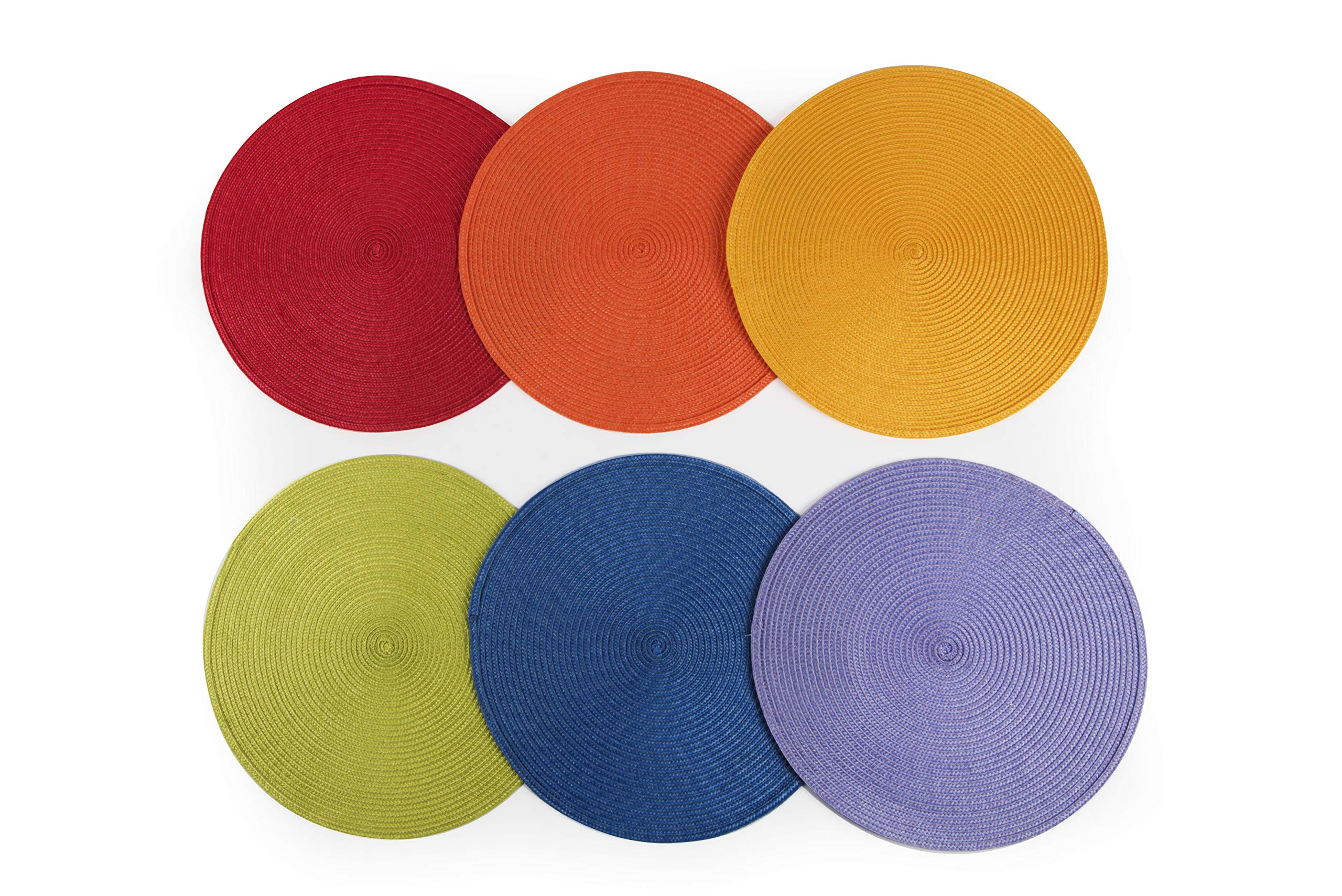 Excelsa Round Set of 6 Placemats, Multicoloured, Diameter: 36 cm, 6 Units