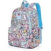 Tokidoki Unicorno Backpack Daily Shoulder Bag Large Capacity Portable Travel Backpack Casual Daypack Cartoon Travel Bag (Candy Carnival)