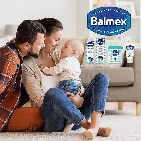 BALMEX MULTI-PURPOSE HEALING OINTMENT & SKIN PROTECTANT FOR DIAPER RASH AND CHAFING, WITH PETROLATUM, 7 MOISTURIZERS AND VITAMINS A&D, PEDIATRICIAN RECOMMENDED AND PARABEN-FREE, 3.5OZ