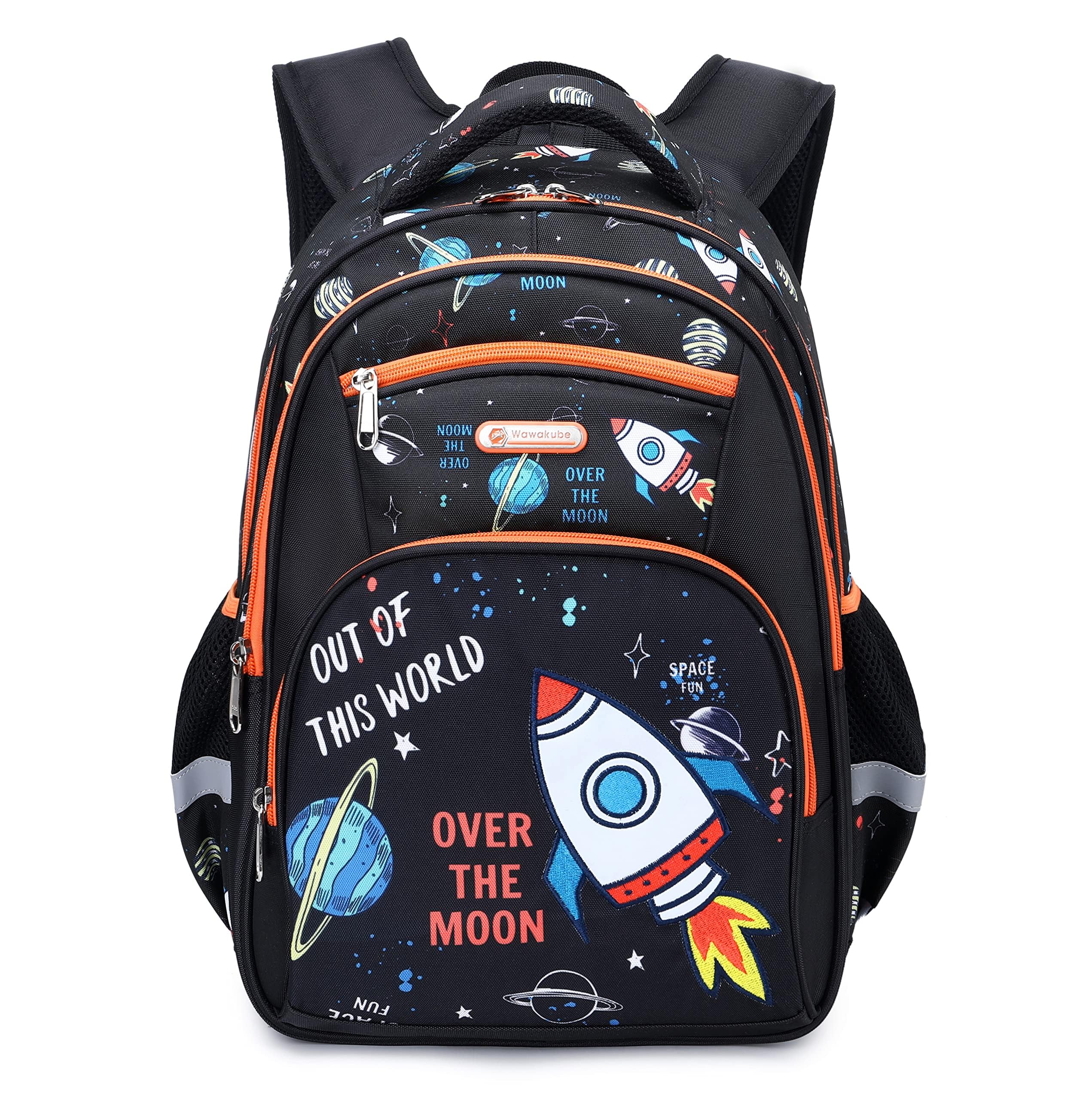 Cusangel Boys Kids Backpack Preschool Mini Backpack Elementary 15.6″School Bag Travel Large Capacity Kindergarten Bookbag For Children Kids 5-7 Years Old Cute Space