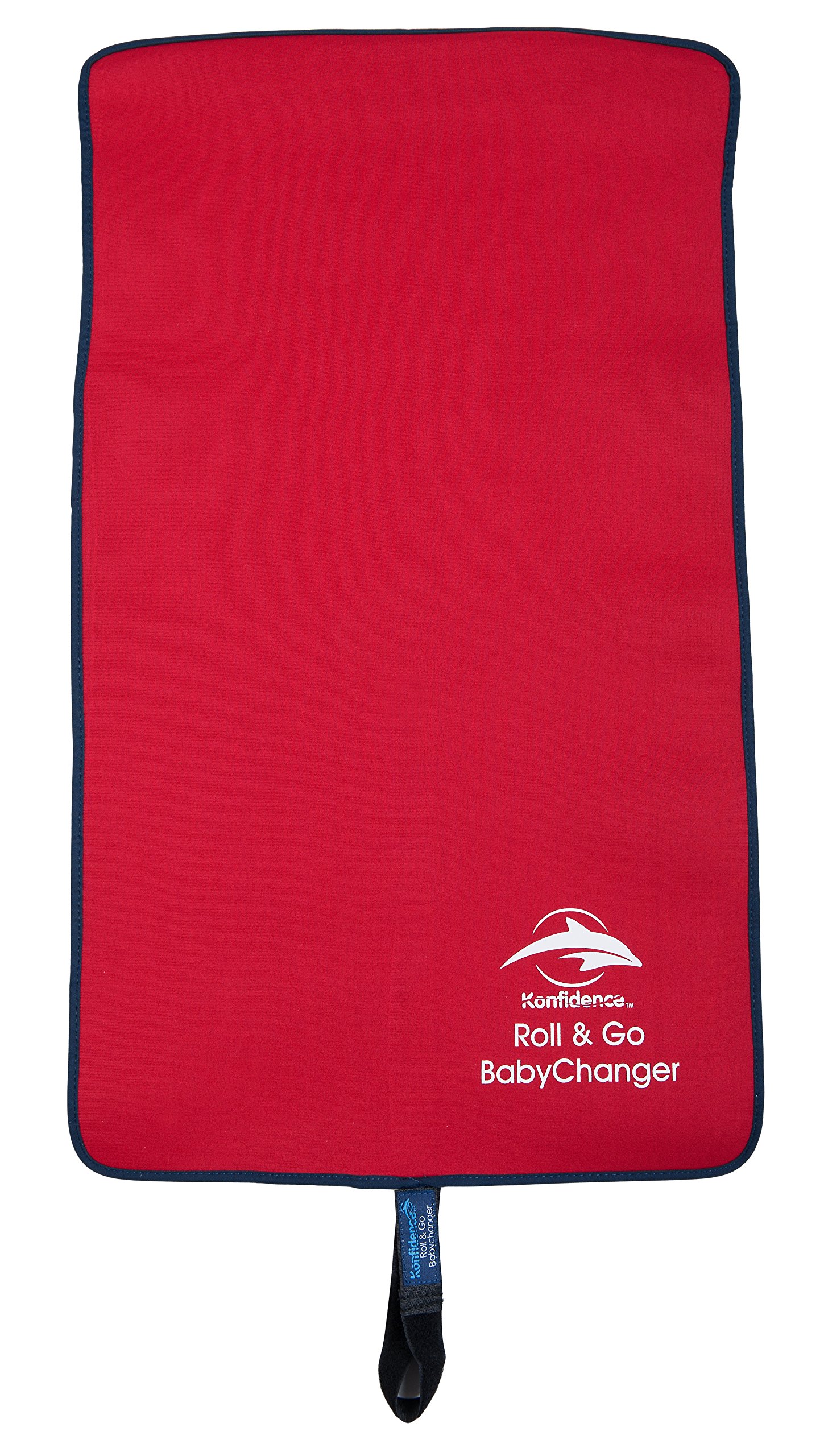 Konfidence Splashy™ Roll & Go Baby Changer Mat - Portable, Travel, Neoprene Non Slip Rubber Back Changing Mat, Just Roll it up and Go! (Red)