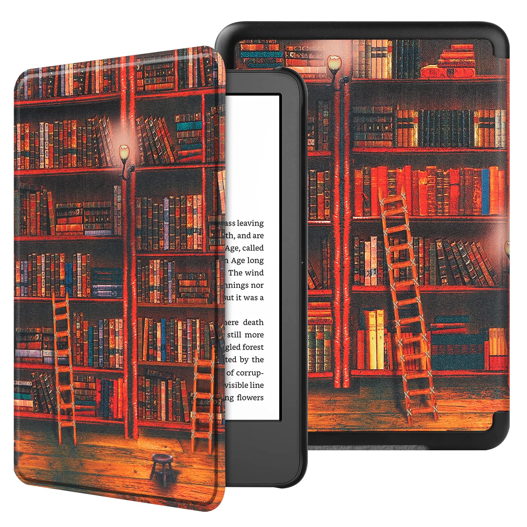 VOVIPO Slimshell Protective Case for All-new Kindle 6 Inch(Fits 2024 and 2022 Releases only,Thin and Lightweight, Foldable Protective Cover-library