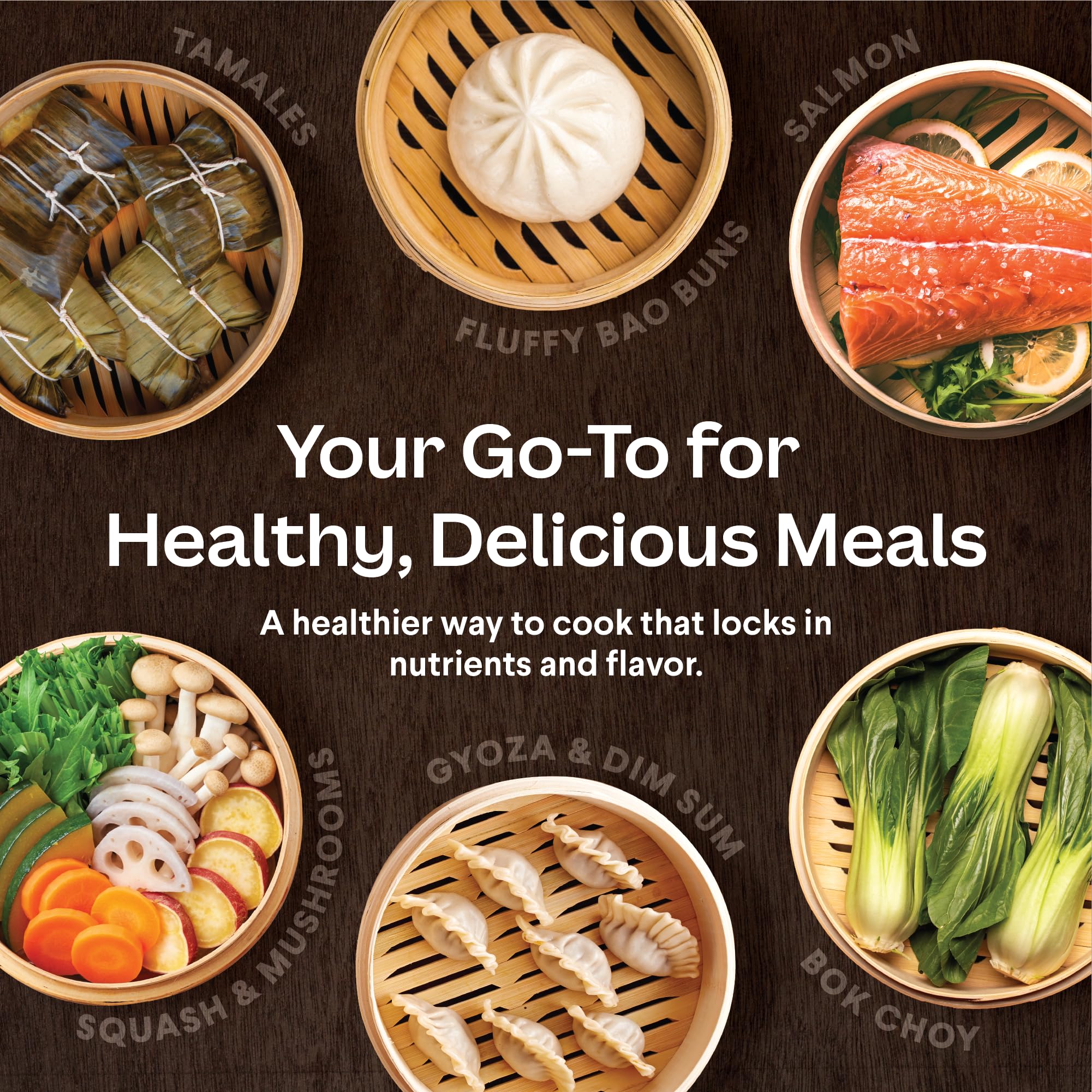 Cooking Gift Set Co. Bamboo Steamer Basket Soup Dumpling Kit - 2 Tier 8-Inch Dumpling Steamer for Cooking with Agar Agar, Roller, Spoon, Liners, Recipes & Step-by-Step Video (6-Piece Set)