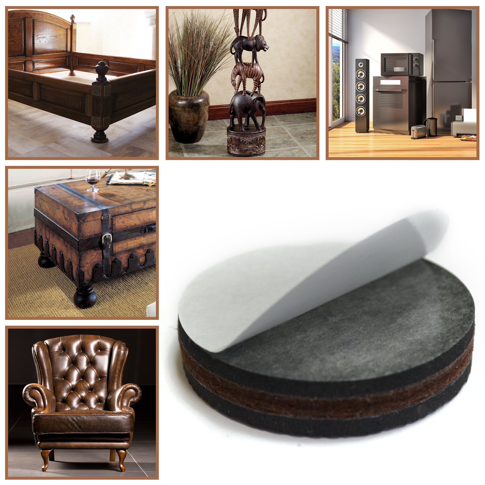 NON SLIP Furniture Pads 16 PCS! Premium 2” Furniture Feet with Rubber