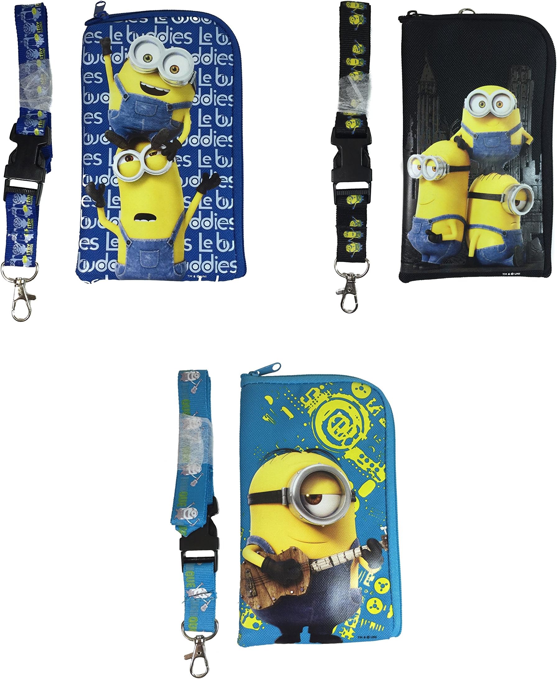 Universal Studio Despicable Me Minion ID Holder Lanyard Set of 3