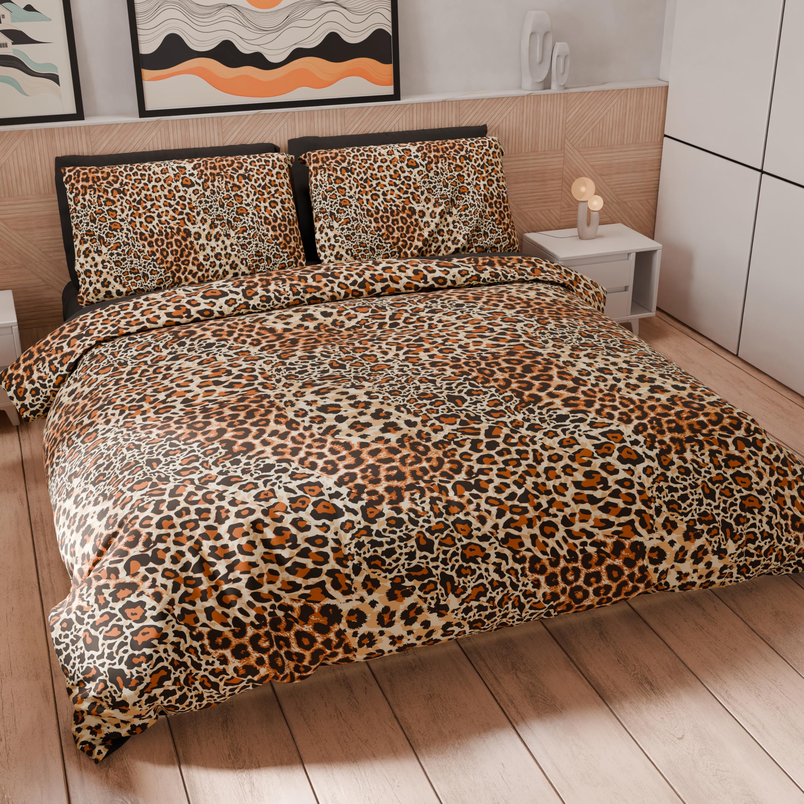 PETTI Artigiani Italiani - Double Duvet Cover and Pillowcases, 100% Made in Italy, Animalier