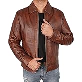 III-Fashions Mens Leather Jacket - Real Lambskin Classic Vintage Style Leather Jackets For Men Brown Leather Jacket for Mens