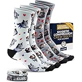 Pembrook Premium Diabetic Compression Crew Socks for Women - Running Socks, Short Compression Socks for Women - 2 Pairs