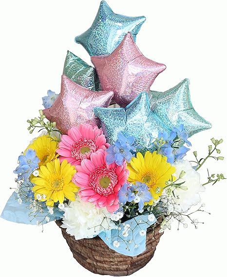 Amazon ヴェリィヴェリィ 流れ星バルーンのアレンジメント オリジナル札付き 生花 フラワーギフト ブルー系 Amazon価格です 店頭では 6 0円で同時販売中 A プリザーブドフラワー オンライン通販