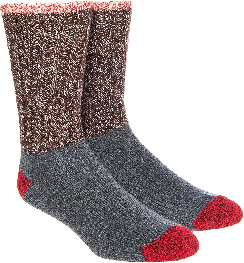 Woolrich UnisexAdults Merino Colorblock Ragg Wool Sock, Copper, Large