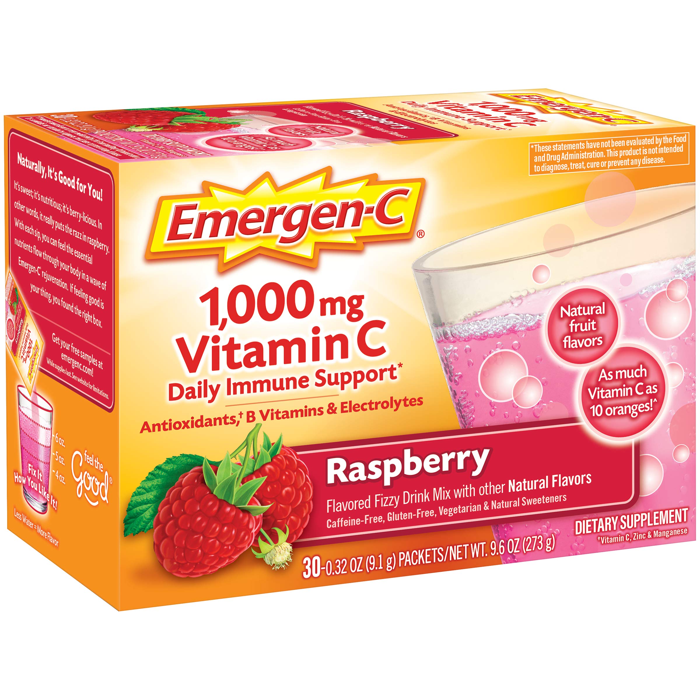 Emergen-C 1000mg Vitamin C Powder, with Antioxidants, B Vitamins and Electrolytes, Vitamin C & 1000mg Vitamin C Powder, with Antioxidants, B Vitamins and Electrolytes, Immunity Supplement