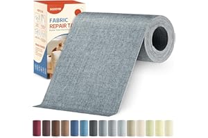 SGOOYIR Linen Fabric Repair Tape Kit, 4" x 80" Self-Adhesive Couch Patch Repair Fabric Patches for Furniture, Clothes, Upholstery, Carpets, Chairs, Sofas, Pillows Dark Grey