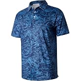 zeetoo Golf Shirts for Men Hawaiian Polo Shirts Short Sleeve | Performance, Moisture Wicking, Dry Fit, Print,Quick Dry, Collared,breathable fabric,Sunglass Loop