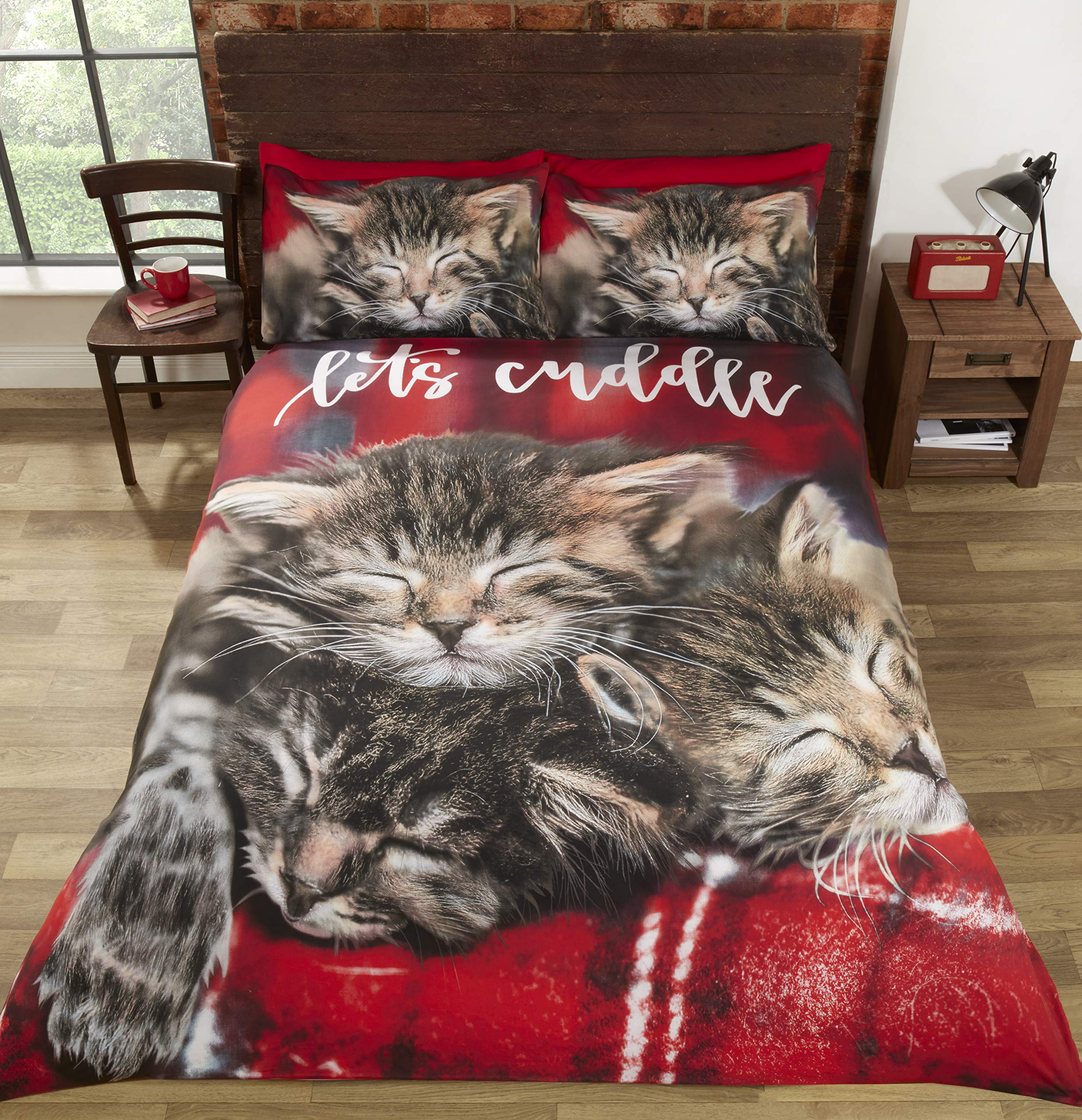 Rapport Cuddle Cats Duvet Set, Multi, King - 230 x 220 cms