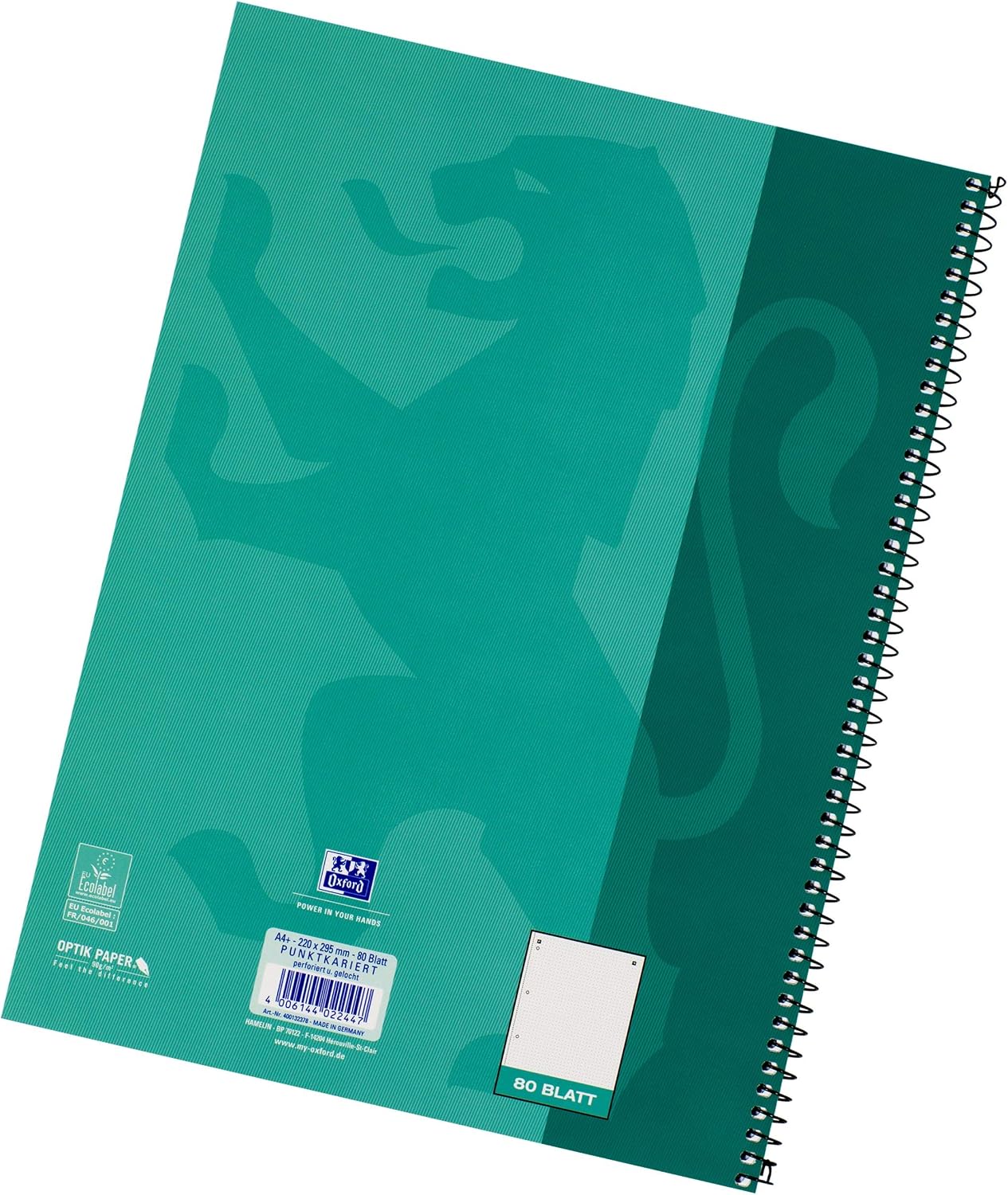 Oxford College Notepad School A4 Squared with Double Margin 80 Sheets Ruler Point Checked Pack of 10 Teal - Image 4