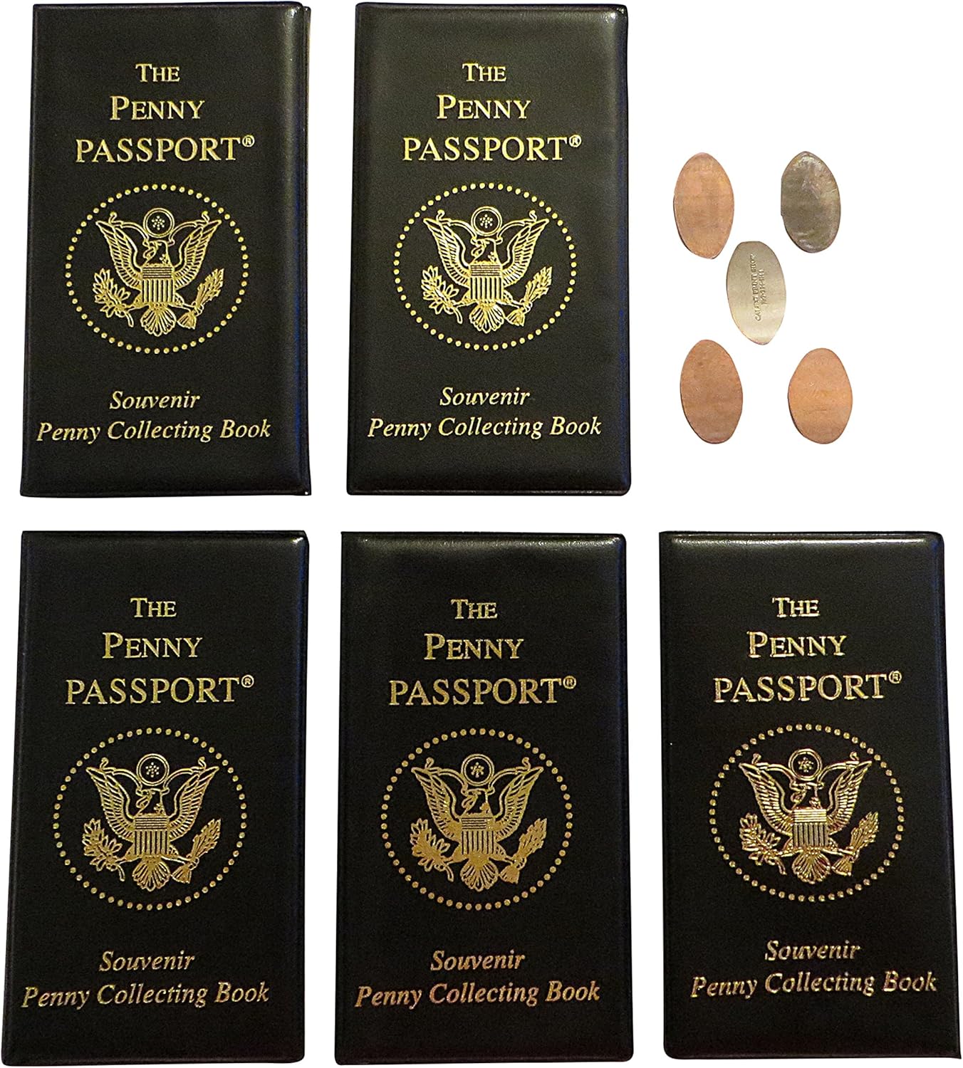 5 Penny Passport Souvenir Elongated Coin Albums With Free Pressed Pennies