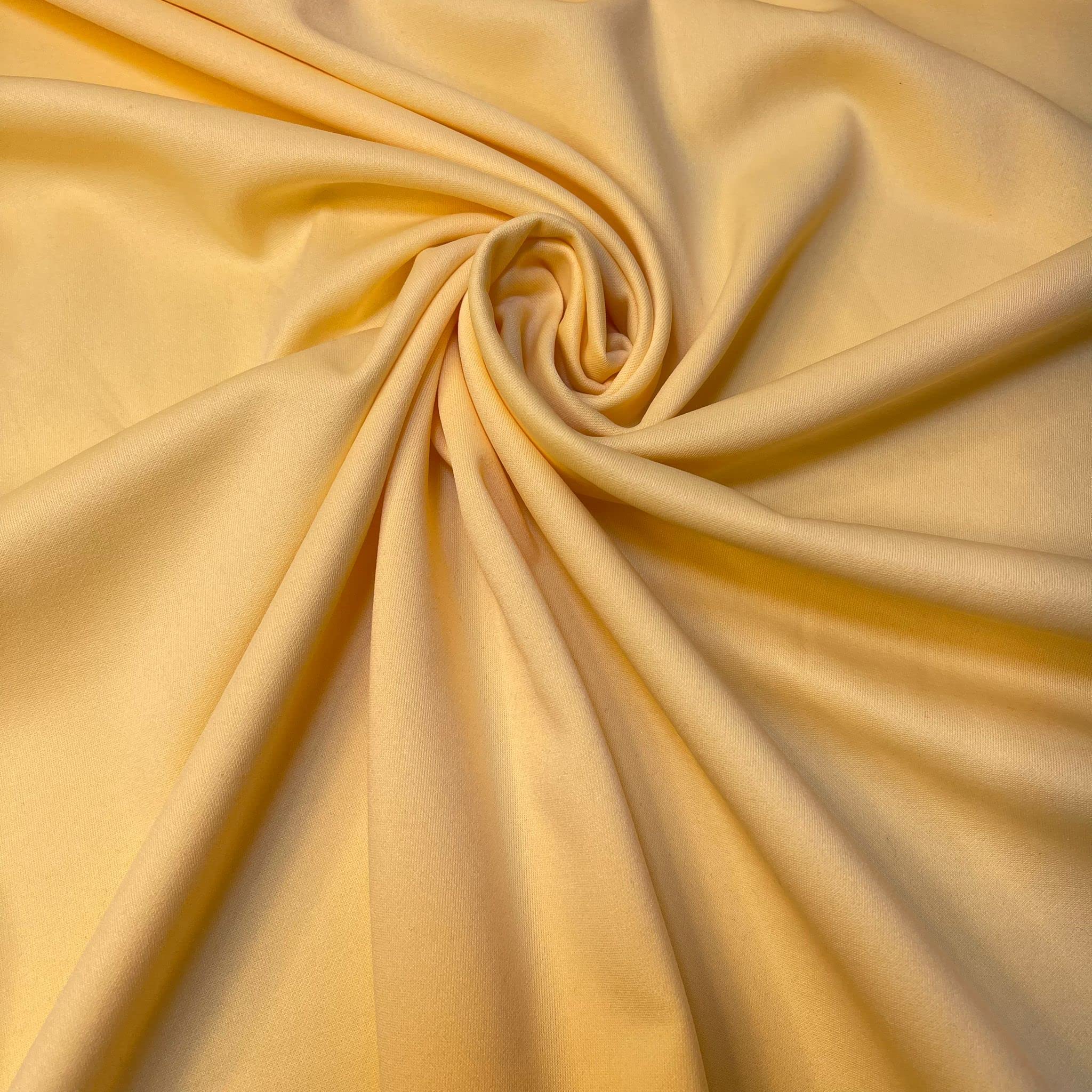 Scuba Crepe Breathable Superior Quality Stretch Wet Suit Dress Fabric 140cm Wide (2 Meter, Lemon) — image 1