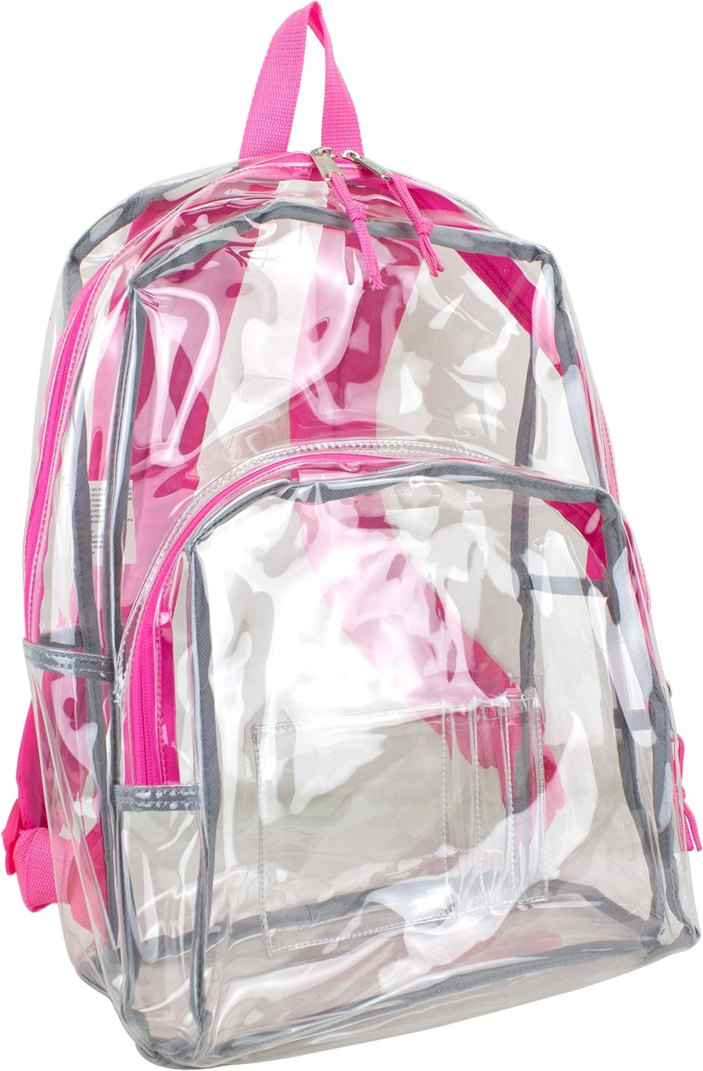 pink see through backpack