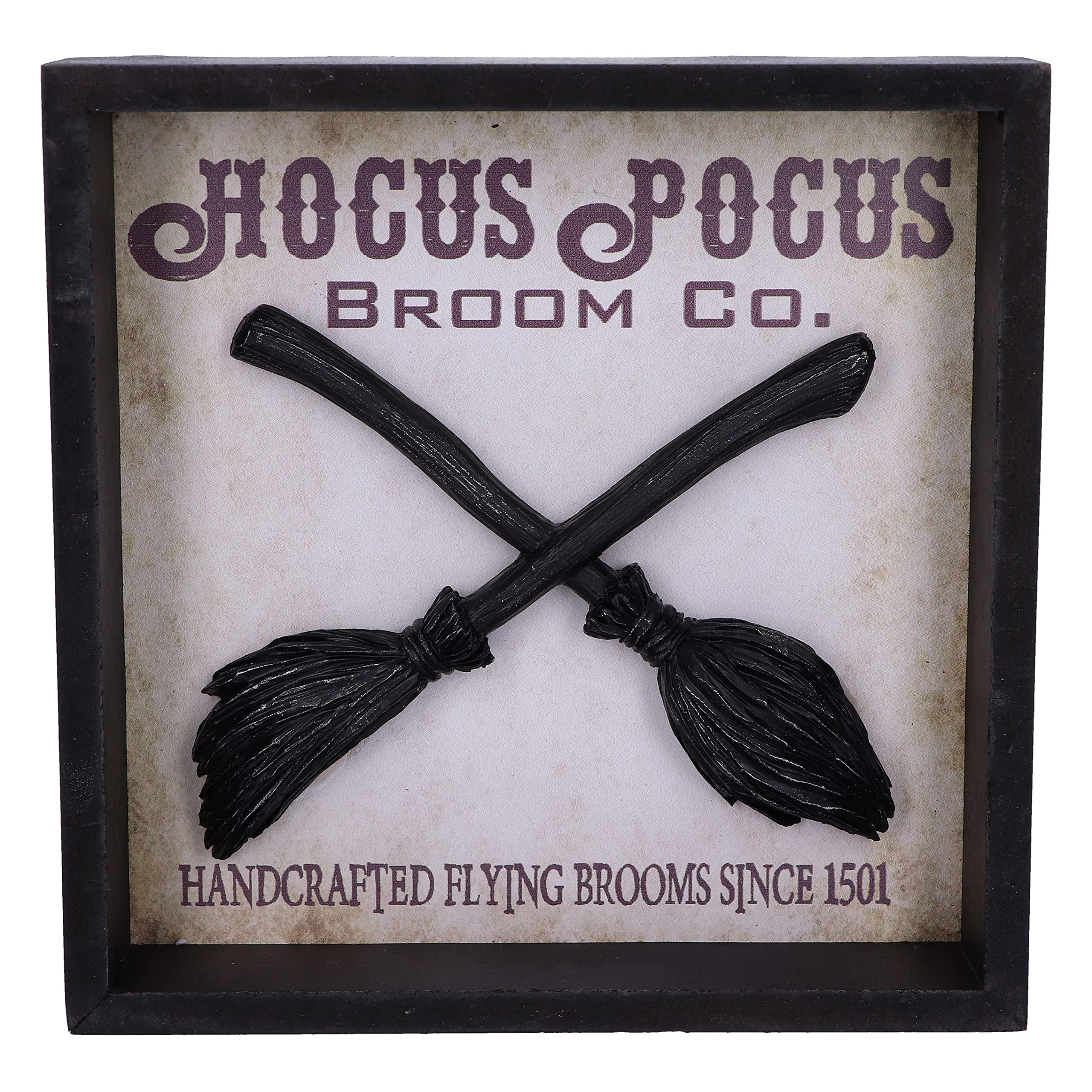Hocus Pocus Broom Co Witches Picture Frame Wall Mounted Art