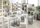 Osco Small Wiremesh Desk Organiser 5 Compartments 1 Drawer Silver view 6