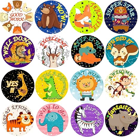 Amazon Com 800pcs Animal Reward Stickers For Kids 2 Rolls 1 3 5 Inch Self Adhesive Positive Words Incentive Sticker Label Animal Shape Wall Decals For Teacher Classroom Supplies And School Favor 16 Styles