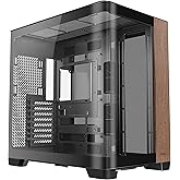Antec C8 Curve Wood, Fans not Included, Wooden Front Panel, Super Wide Angle Single Curved Glass, Dual-Chamber Layout, Type-C