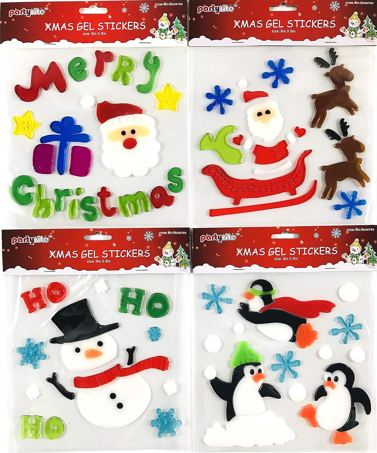 Christmas & Winter Window Decorations Gel Window Clings Winter