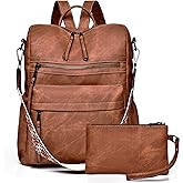 Dora & Liz Womens Backpack Purse Leather Fashion Travel Backpack Purse for Women Designer Ladies Shoulder Bags with Wristlet