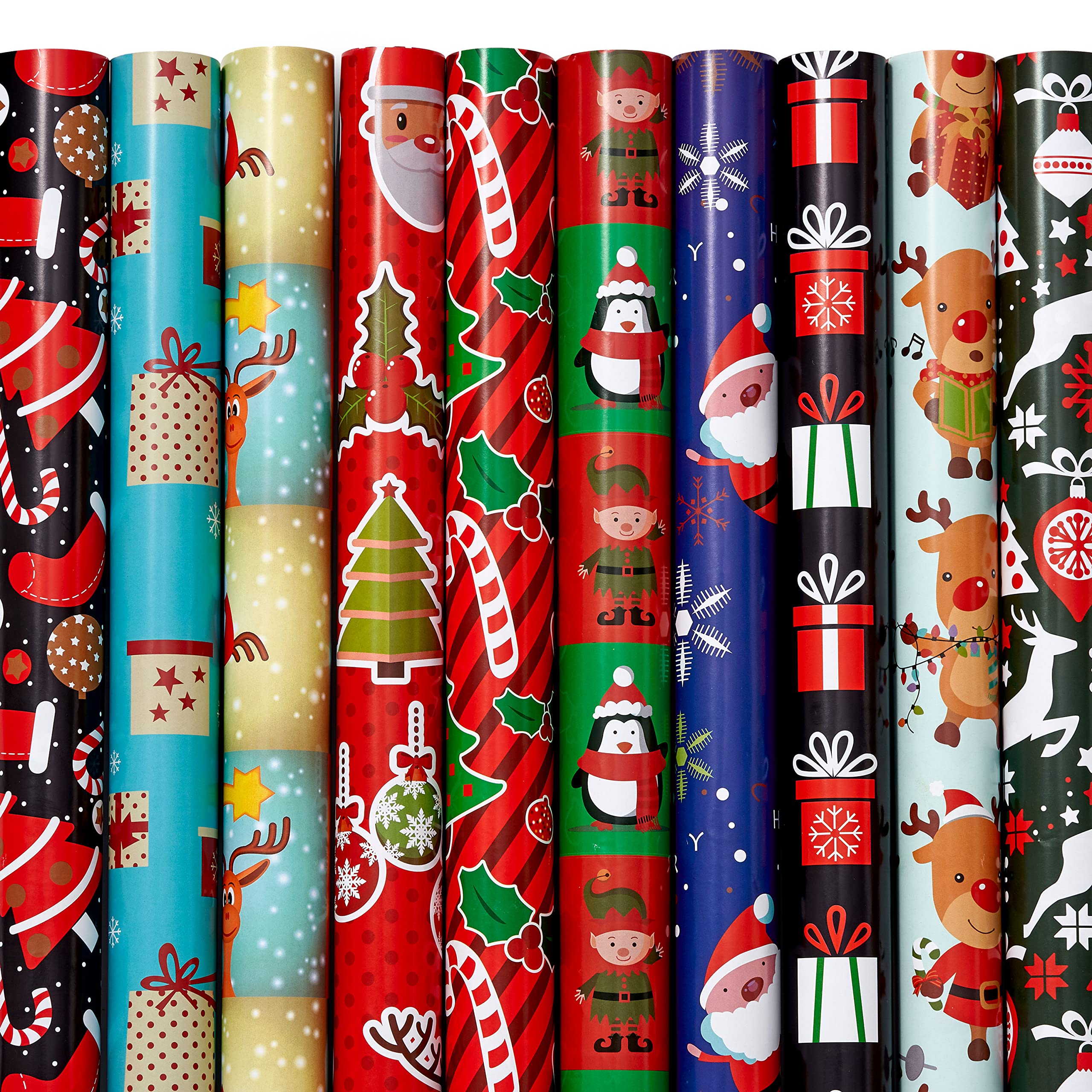 The Twiddlers - 20 Christmas Wrapping Paper Sheets - 70x50cm in Assorted Xmas Wrap Festive Designs