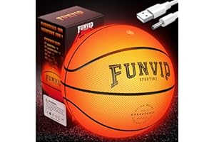 FUNVIP Basketball,Rechargeable LED Light Up Basketball,Easter Gift Ideas-Glow in the Dark Sports Ball with Accessories,Cool Toys for Boys,Perfect Birthday Ideal Gift for 7 8 9 10 11 12 13 14 Years old boy