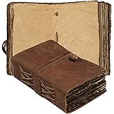Wanderings Small Vintage Leather Journal - 4" x 6" - Antique Handmade Leather Bound Journal with Old Fashioned Deckle Edge Paper - Perfect for Writing a Diary Notetaking Sketching