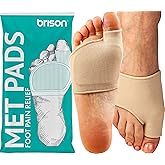 New! Brison Metatarsal Pads for Men & Women - Gel Foot Cushions for Ball of Foot Pain Relief Morton’s Neuroma Metatarsalgia Sesamoiditis Calluses 1 Pair Beige, 2XL