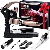 VINABON Wine Opener Set - Updated 2026 All-in-One Wine Bottle Opener Set with Wine Aerator, Foil Cutter, Stopper, Stand - Manual Lever Corkscrews Wine Opener for Wine Bottles with WineGuide eBook