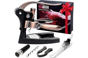 VINABON Wine Opener Set - Updated 2026 All-in-One Wine Bottle Opener Set with Wine Aerator, Foil Cutter, Stopper, Stand - Man