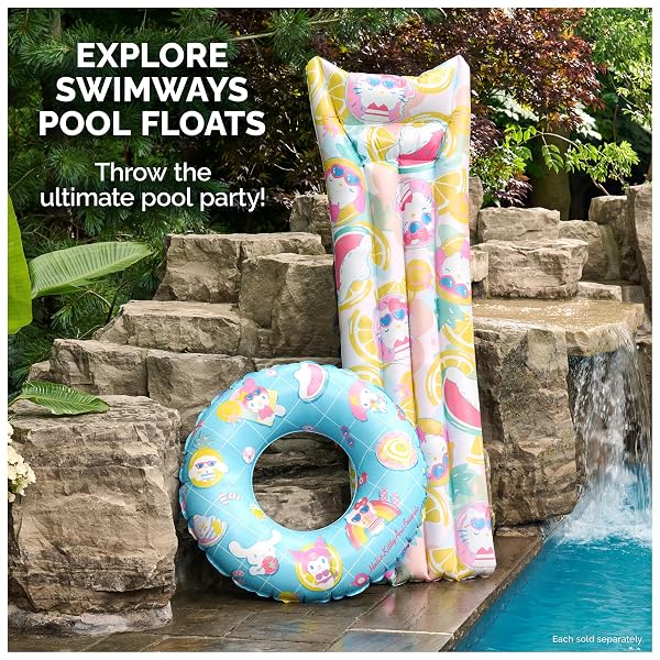 SWIMWAYS HELLO KITTY SUNTANNER POOL FLOAT, INFLATABLE FLOATS & TOYS, SWIMMING POOL ACCESSORIES & BEACH ESSENTIALS FOR TEENS AGED 14 & UP