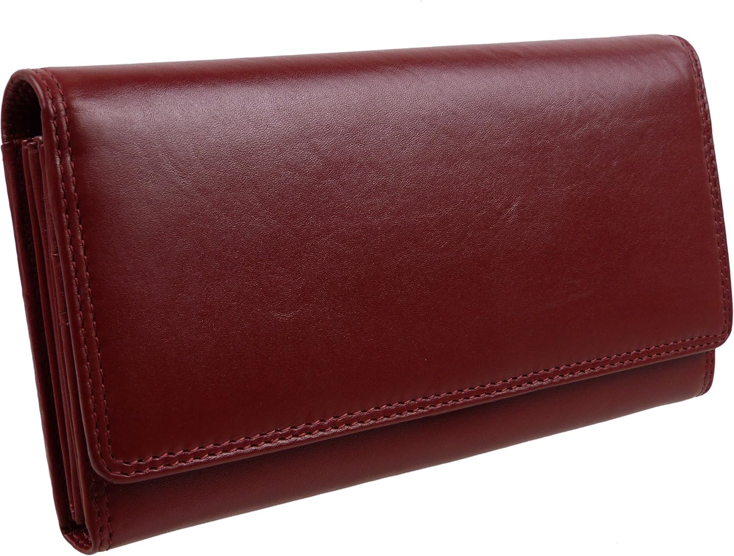 Visconti Ladies Larger Leather Purse Wallet Heritage Collection Gift Boxed (Red)
