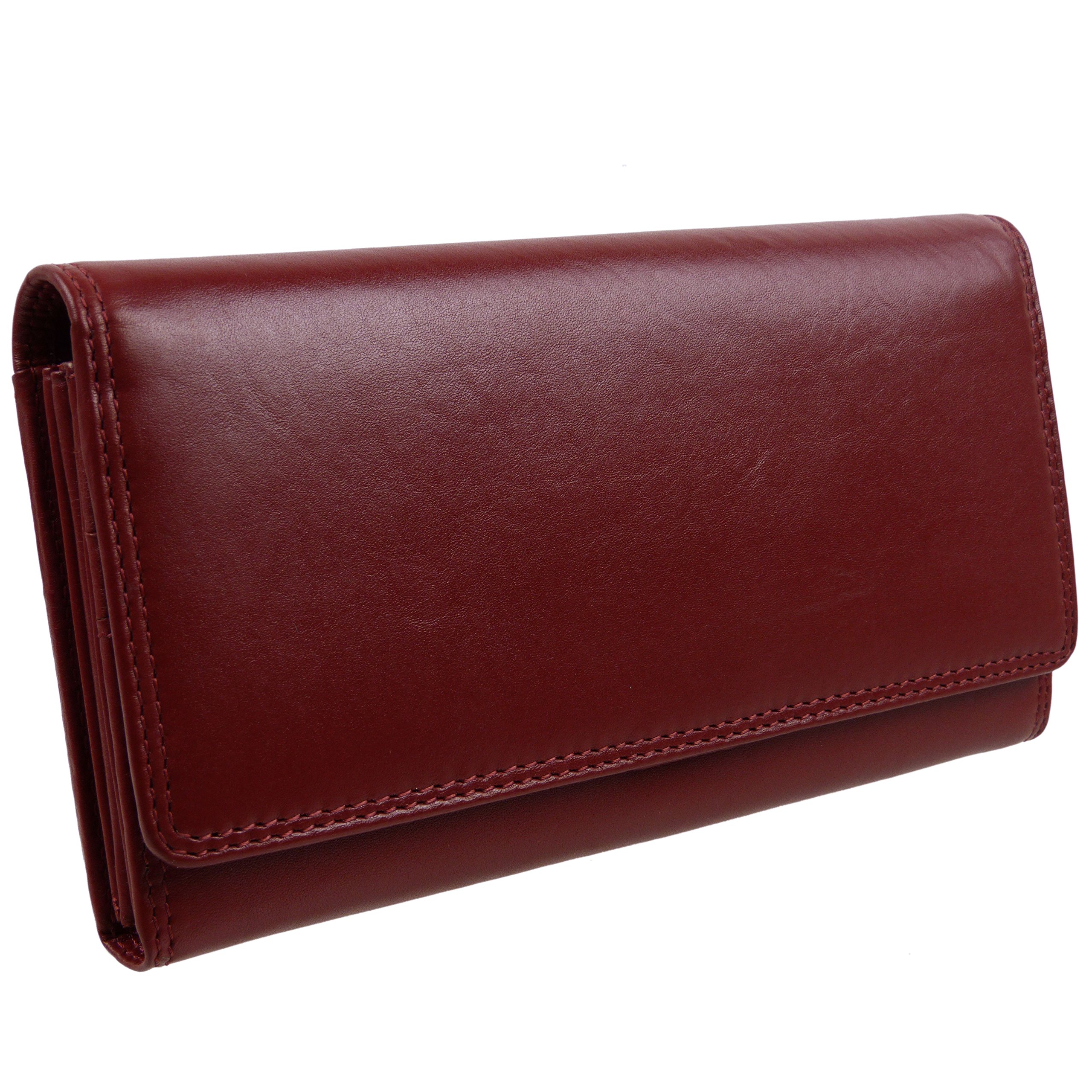 Visconti Ladies Larger Leather Purse Wallet Heritage Collection Gift Boxed (Red)