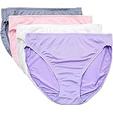 Fruit of the Loom Signature Women's 4 Pack Breathable Mesh Hi-Cut, Lilac Petal Assorted, 9