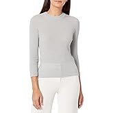 Vince Women's Marled Elbow Sleeve Crew, Mist/SEA Stone, Extra Large