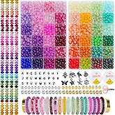 1500 Pieces 5 * 8mm Abacus Glass Beads for Jewelry Making,48 Colors Special Glass Beads Friendship Beads for Bracelet Necklaces Making and DIY Crafts,Great Gifts for 6-Year-Old Girls
