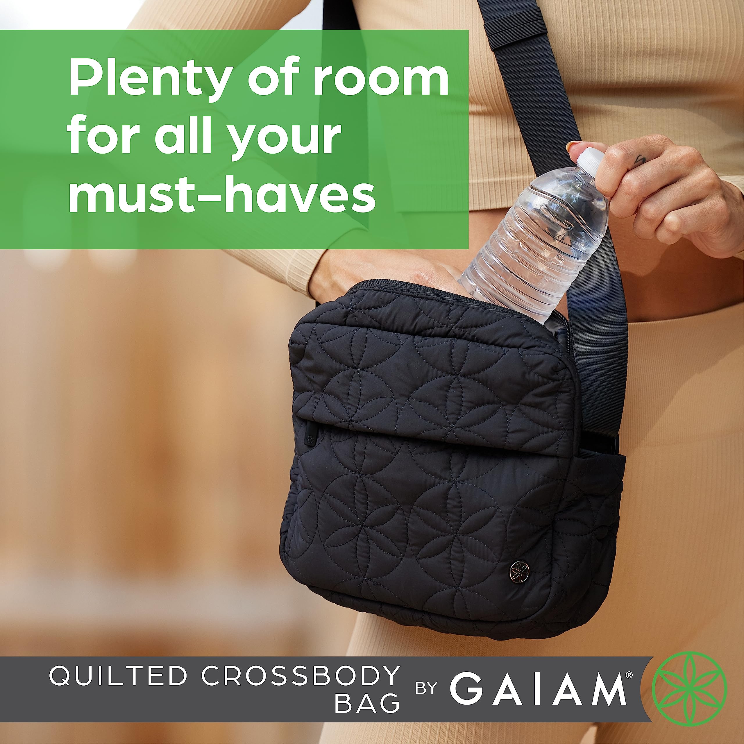 Gaiam Quilted Crossbody Bag