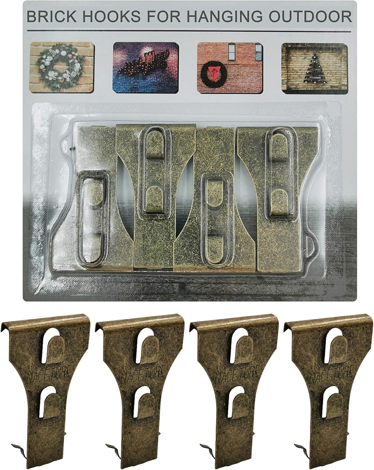 Brick Clips Bricks Clip for Hanging Outdoors Wall Pictures, Metal