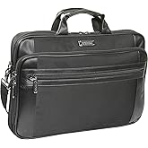 Kenneth Cole Reaction Urban Traveler Slim 18.4" Laptop Sleeve Top Zip Computer Portfolio Bag, Black