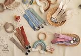 Moody Baby Organic Cotton Muslin Dummy Clips Pacifier Chain 4 Pack Tan Beige view 8