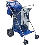 Rio Brands Beach Wonder Wheeler Deluxe Beach Utility Foldable Cart, Blue