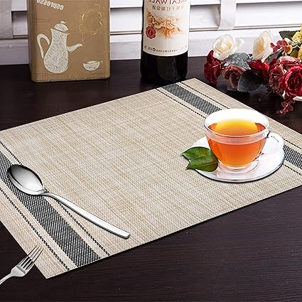 Yellow Weaves 6 Piece Dining Table Placemats - Multi