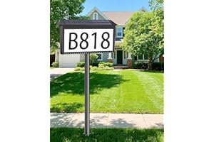 HAHOME Solar House Numbers for Outside, Waterproof Illuminated House Number Plaque, Solar Led Address Sign for Yard,Home, Garden, Lawn and Street