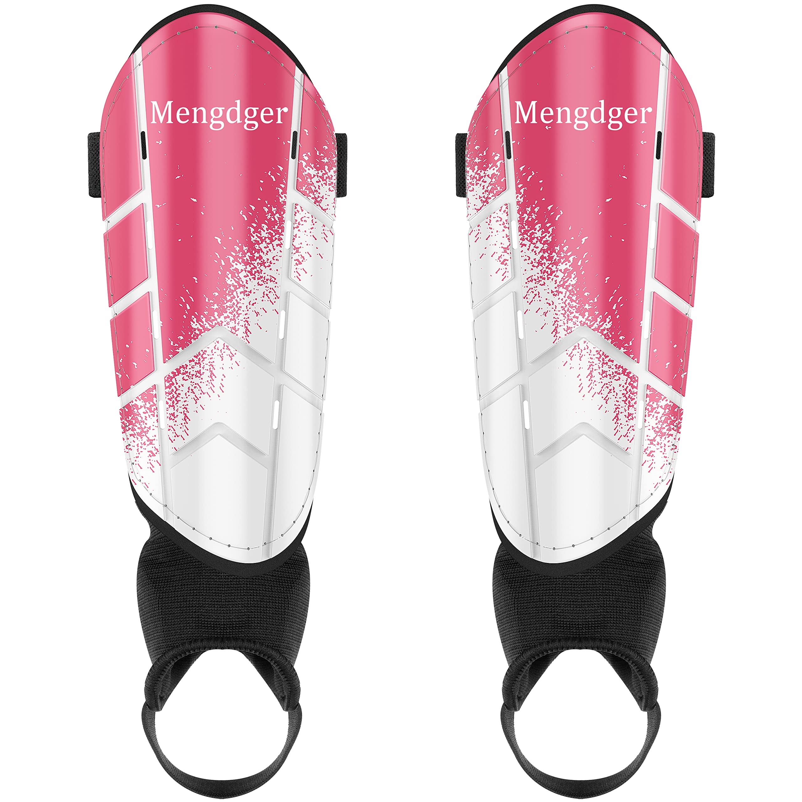 Shin Pads Boys Kids Football Shin Pads Girls Mens Shin Guards With Ankle Support Junior Youth Shin Pad Sleeves Calf Protective Gear for Age 4 5 6 7 8 9 10 11 12 (M, Pink)