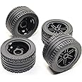 Technic 8pc Black Wheel and Tire Set (Mindstorms nxt ev3 tyre) 56145 44309