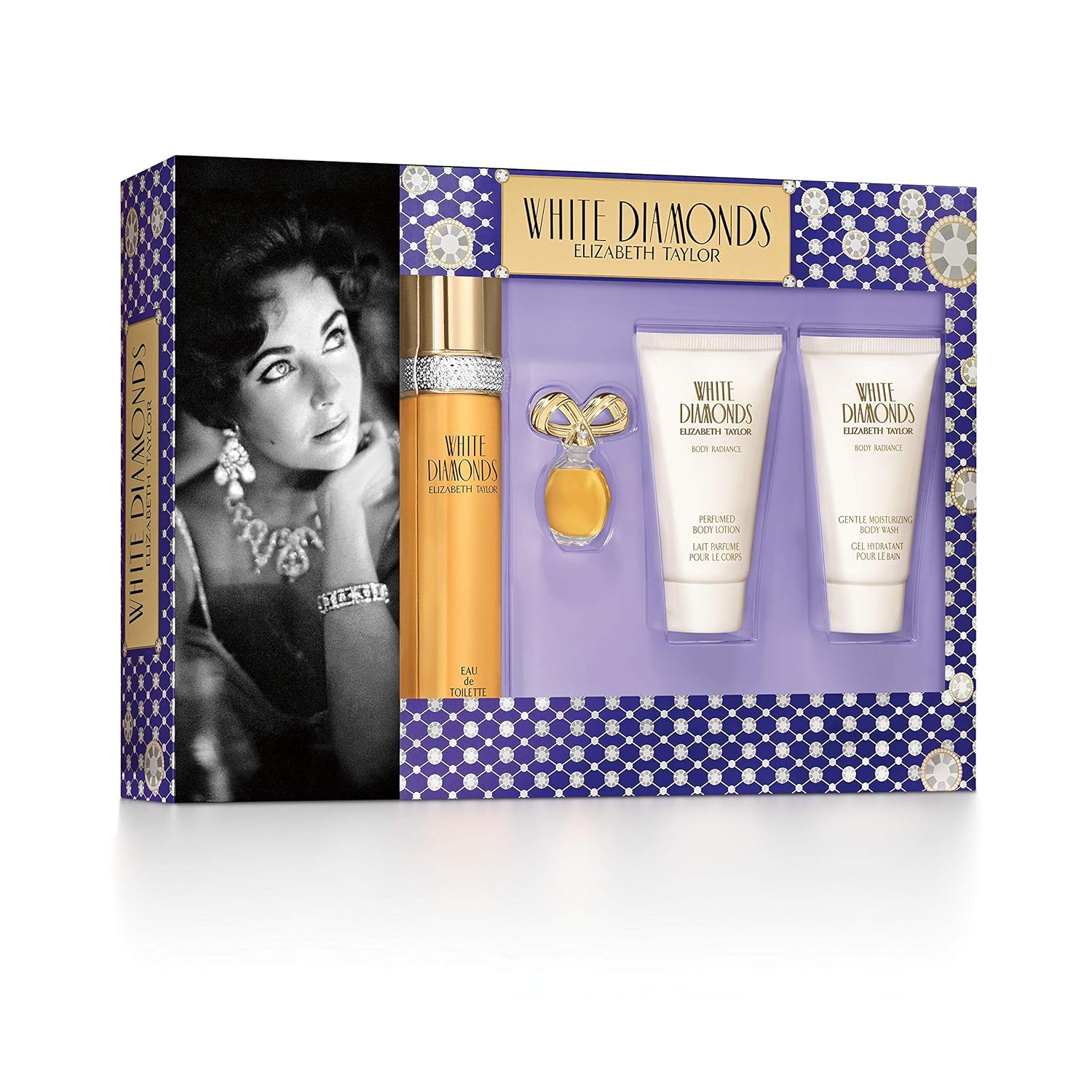 Elizabeth Taylor White Diamonds Ladies Gift Set With Spray, Body Lotion, Body Wash & Perfume